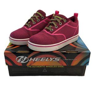 Heelys Wheeled Shoe Youth Sz 1 Berry Pink Sneaker Skates Lace Up #HE100213H